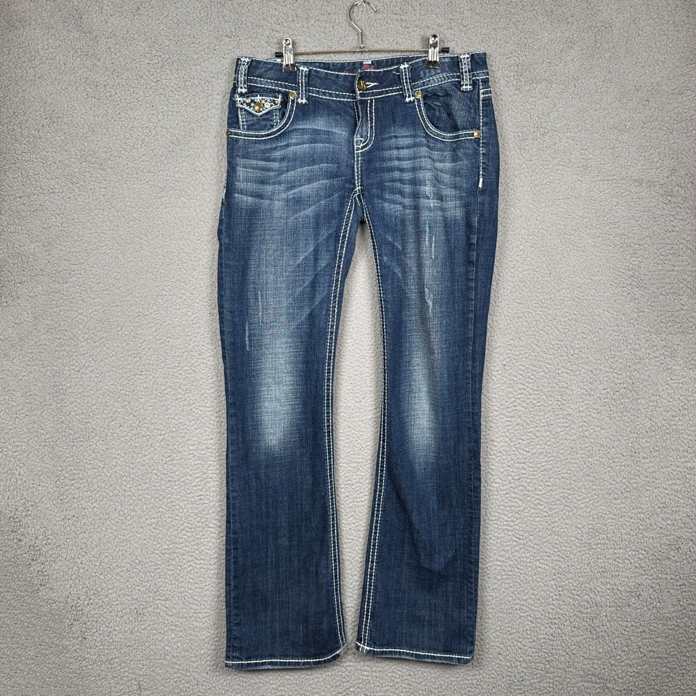 Rock & Roll Cowgirl Jeans Womens 30x36 Blue Low Rise Stretch Bootcut Denim Y2K